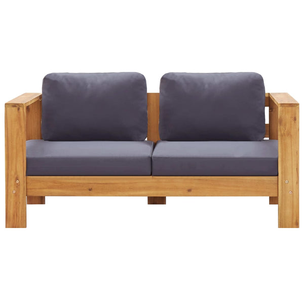 Garden Sofa Bench With Cushions 140 Cm Solid Acacia Wood Grey