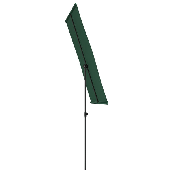 Outdoor Parasol With Aluminium Pole 180X110 Cm Green