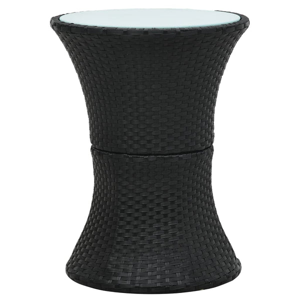 Garden Side Table Drum Shape Poly Rattan