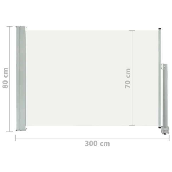 Patio Retractable Side Awning 80X300 Cm Cream Awning & Canopy Parts