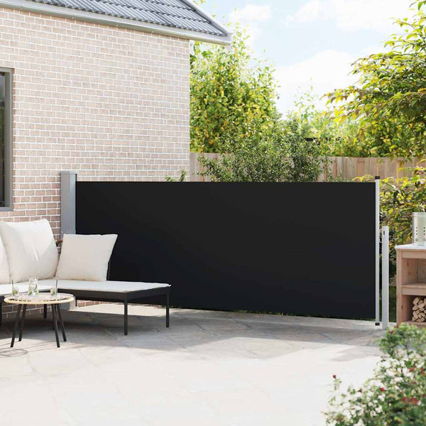 Vidaxl Patio Retractable Side Awning 140X514 Cm Black Awning & Canopy Parts