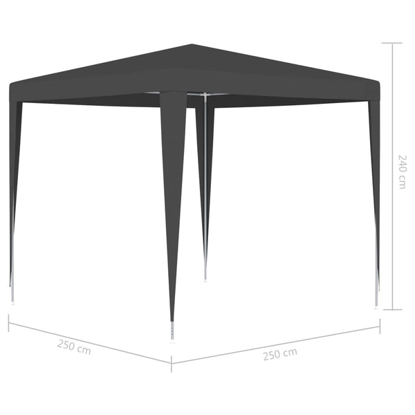 Professional Party Tent 2.5X2.5 M Anthracite 90 G/M