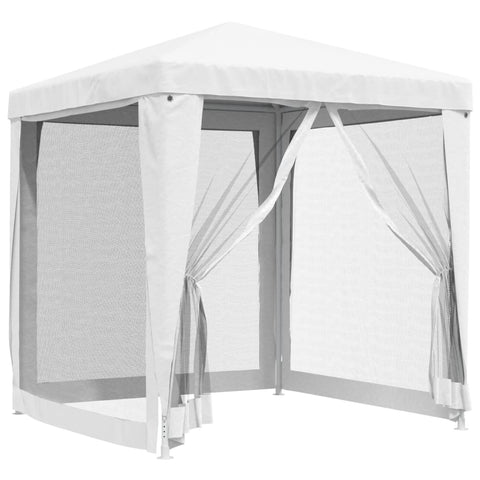 Party Tent With 4 Mesh Sidewalls 2X2 White