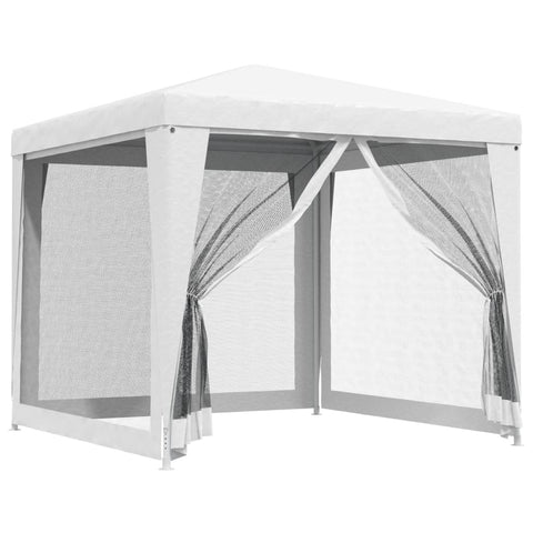 Party Tent With 4 Mesh Sidewalls 2.5X2.5 White