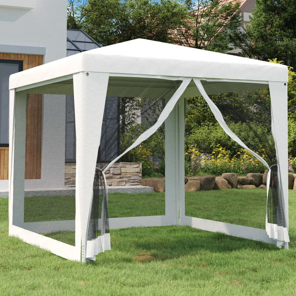 Party Tent With 4 Mesh Sidewalls 2.5X2.5 White Marquees