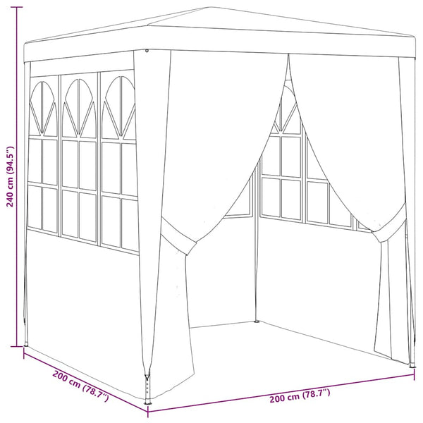 Vidaxl Professional Party Tent With Side Walls 2X2m Green 90 Grams Per Square Metre Marquees