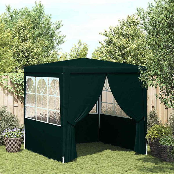 Vidaxl Professional Party Tent With Side Walls 2X2m Green 90 Grams Per Square Metre Marquees