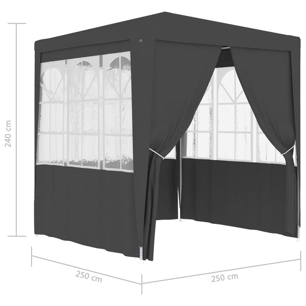 Professional Party Tent With Side Walls 2.5X2.5 M Anthracite 90 G/M Play Tents