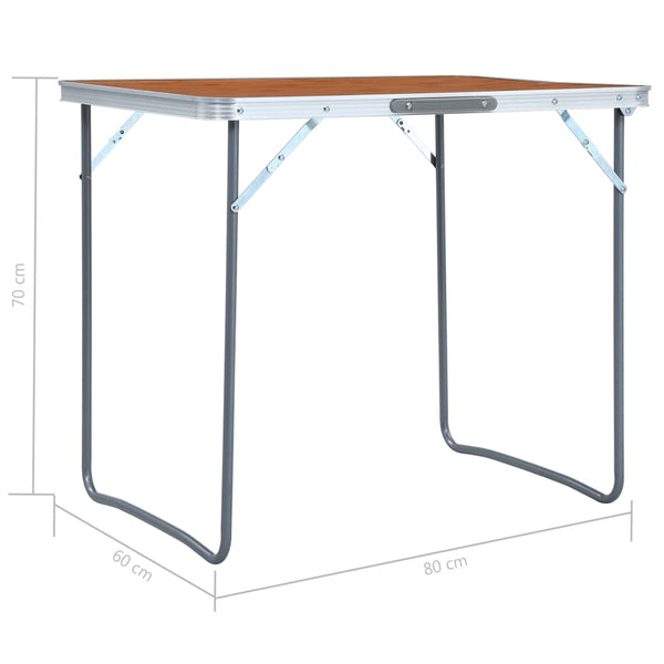 Foldable Camping Table With Metal Frame 80X60 Cm