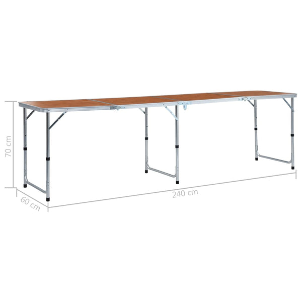 Foldable Camping Table Aluminium 240X60 Cm