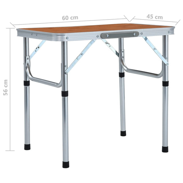 Folding Camping Table Aluminium 60X45 Cm