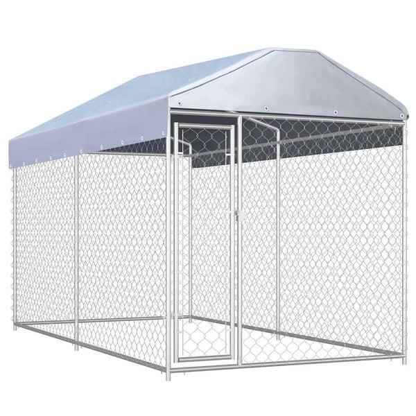 Vidaxl Outdoor Dog Kennel With Canopy Top 382X192x225 Cm Dog Kennels