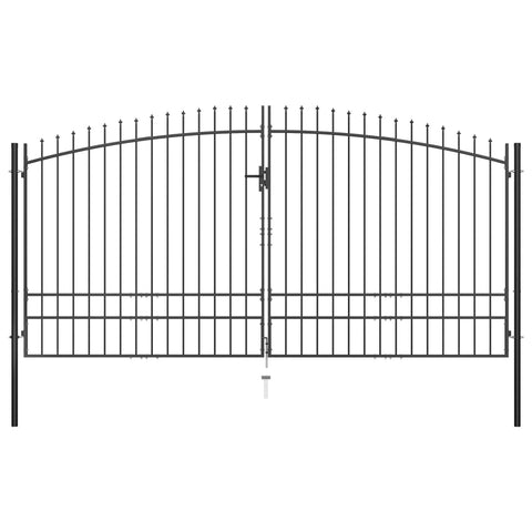 Double Door Fence Gate With Spear Top 400X248 Cm Fence Panels