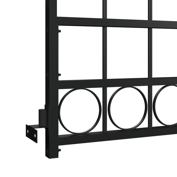 Fence Gate With Arched Top Steel 89X200 Cm Black Fence Panels