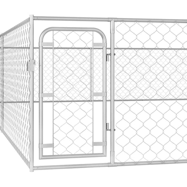 Vidaxl Outdoor Dog Kennel Galvanised Steel 6X6x1 M Dog Kennels