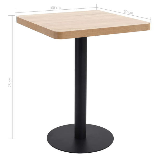 Bistro Table Light Brown 60X60 Cm Mdf Tables