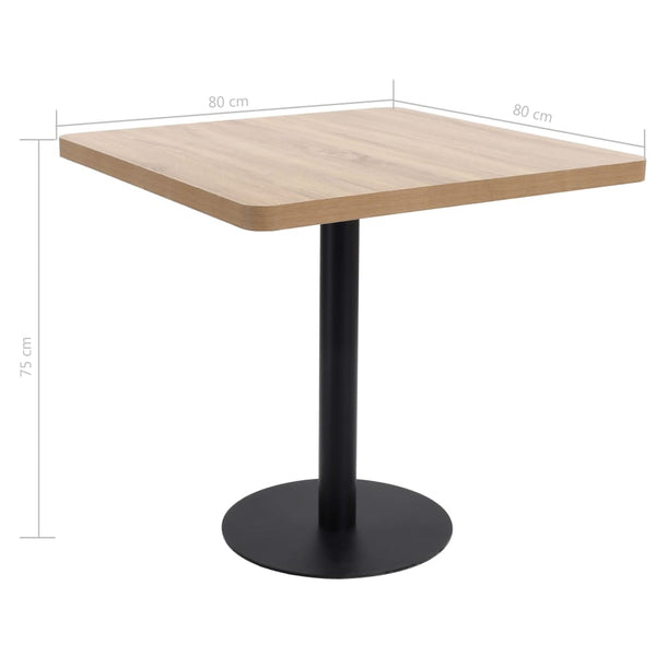 Bistro Table Light Brown 80X80 Cm Mdf Tables