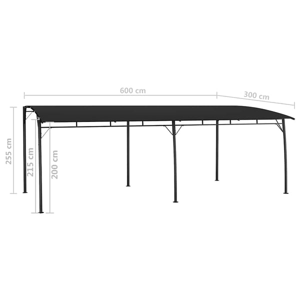 Vidaxl Sunshade Awnings 6 X 3 255 M Anthracite Awning & Canopy Parts