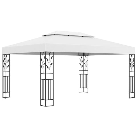Gazebo With Double Roof 3X4 M White Gazebos & Pergolas