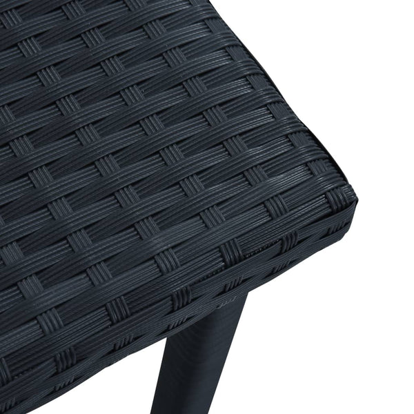 Vidaxl Garden Tea Table Black 40X40x40 Cm Poly Rattan Patio & Garden Tables