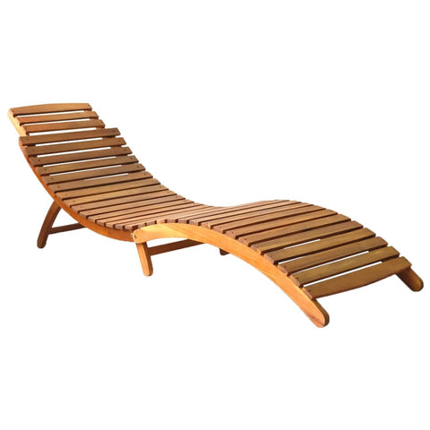 Sun Lounger Solid Acacia Wood Brown Loungers