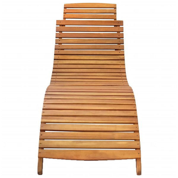 Sun Lounger Solid Acacia Wood Brown Loungers