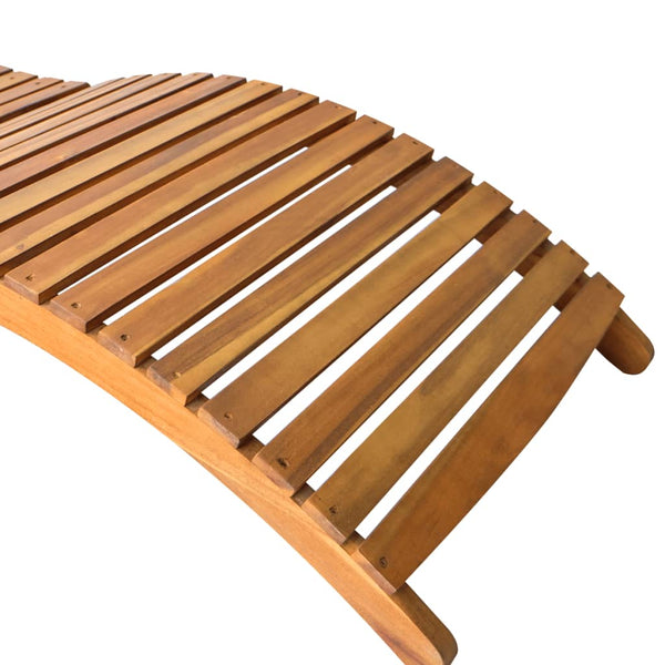 Sun Lounger Solid Acacia Wood Brown Loungers