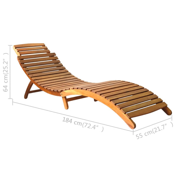 Sun Lounger Solid Acacia Wood Brown Loungers