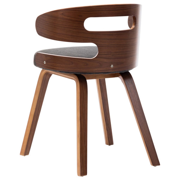 4 Pcs Dark Grey Bent Wood And Fabric Dining Chairs