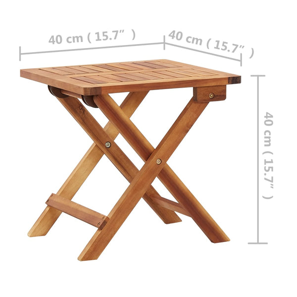 Folding Garden Coffee Table 40X40x40 Cm Solid Acacia Wood
