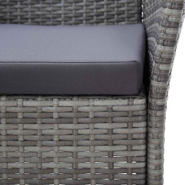 Vidaxl 5 Piece Outdoor Dining Set With Cushions Poly Rattan Grey Outdoor Dining Sets