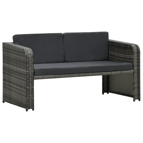Vidaxl 4 Piece Garden Lounge Set With Cushions Poly Rattan Anthracite Loungers
