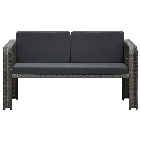 Vidaxl 4 Piece Garden Lounge Set With Cushions Poly Rattan Anthracite Loungers