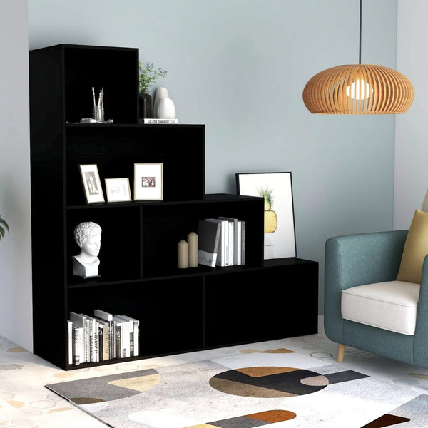 Bookshelves Book Cabinet/Room Divider Black 155X24x160 Cm Engineered Wood
