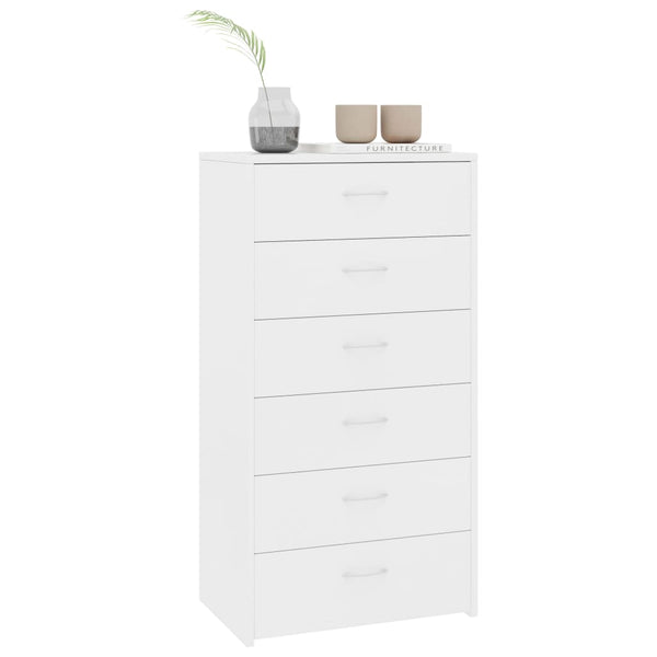 Vidaxl Sideboard With 6 Drawers White 50X34x96 Cm Engineered Wood Sideboards & Buffets