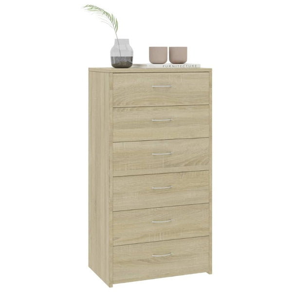 Sideboards & Buffets Sideboard With 6 Drawers Sonoma Oak 50X34x96 Cm Engineered Wood