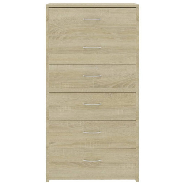 Sideboards & Buffets Sideboard With 6 Drawers Sonoma Oak 50X34x96 Cm Engineered Wood