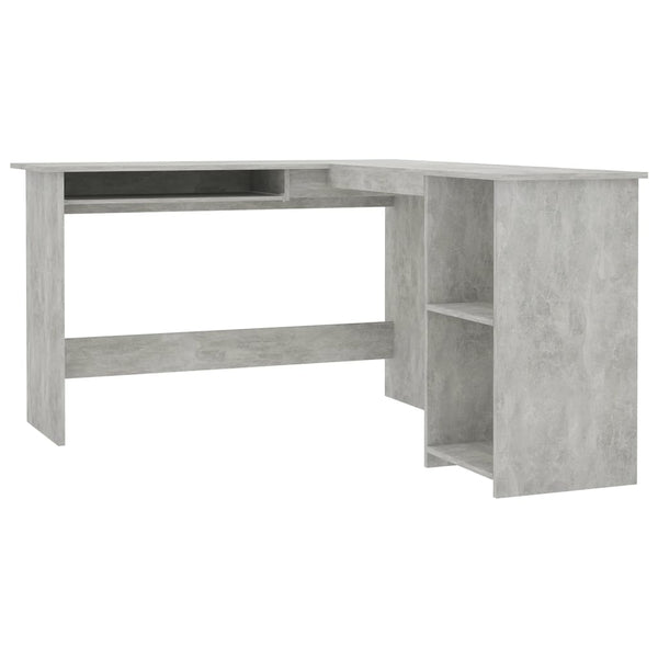 L Shaped Corner Desk Concrete Grey 120X140x75 Cm Engineered Wood Home Office Desks