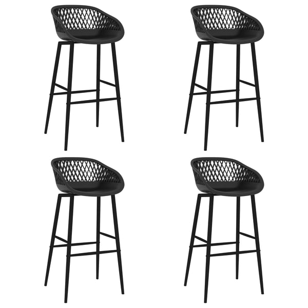 Bar Chairs 4 Pcs Black Benches Bar Stools