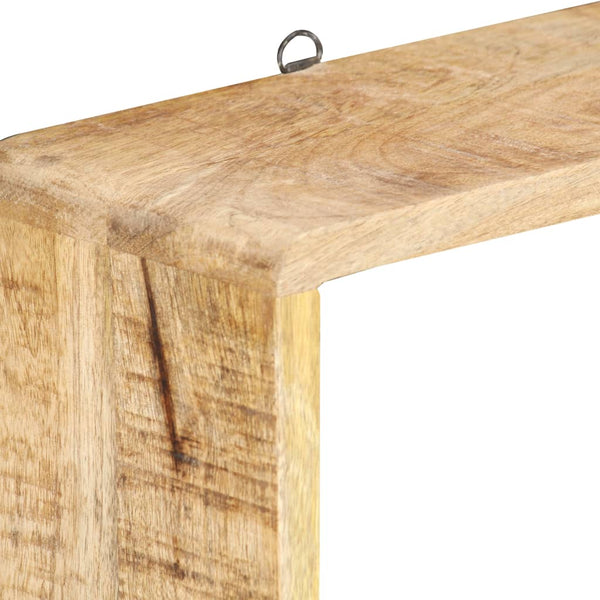 Vidaxl 3 Piece Wall Cube Shelf Set Soild Mango Wood Wall Shelves