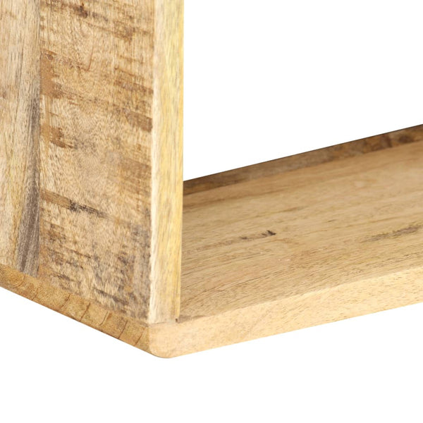 Vidaxl 3 Piece Wall Cube Shelf Set Soild Mango Wood Wall Shelves