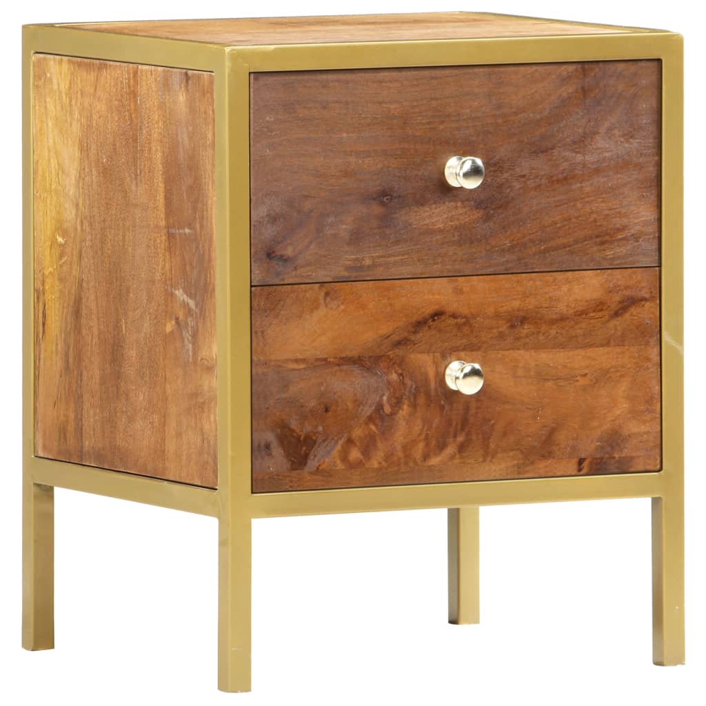Bedside Cabinet 40X35x50 Cm Solid Mango Wood Bedside Tables