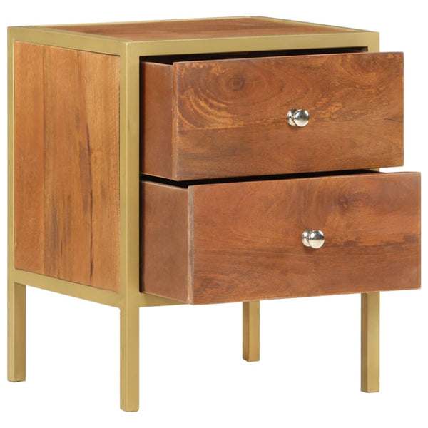 Bedside Cabinet 40X35x50 Cm Solid Mango Wood Bedside Tables