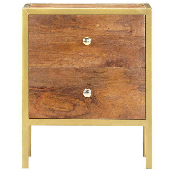 Bedside Cabinet 40X35x50 Cm Solid Mango Wood Bedside Tables