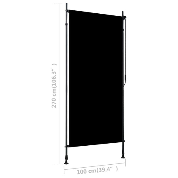 Outdoor Roller Blind 100X270 Cm Anthracite Blinds & Shades