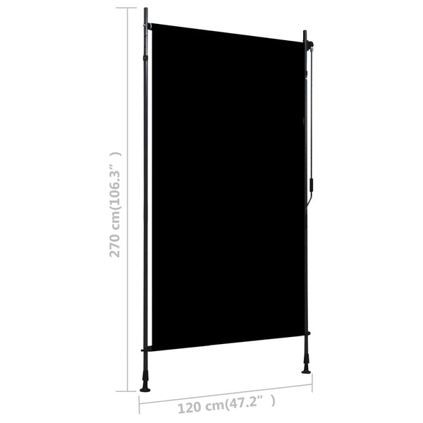 Outdoor Roller Blind 120X270 Cm Anthracite Blinds & Shades