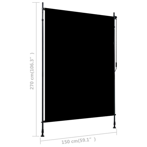 Outdoor Roller Blind 150X270 Cm Anthracite Blinds & Shades