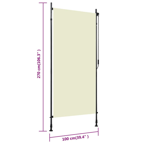 Outdoor Roller Blind 100X270 Cm Cream Blinds & Shades