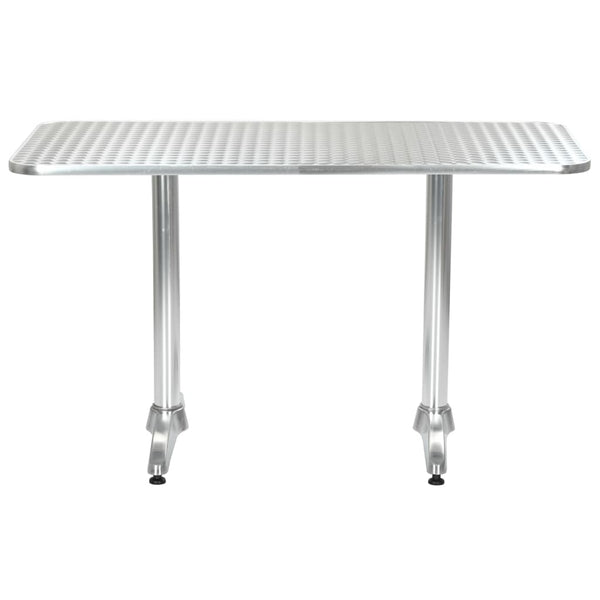Garden Table Silver 120X60x70 Cm Aluminium