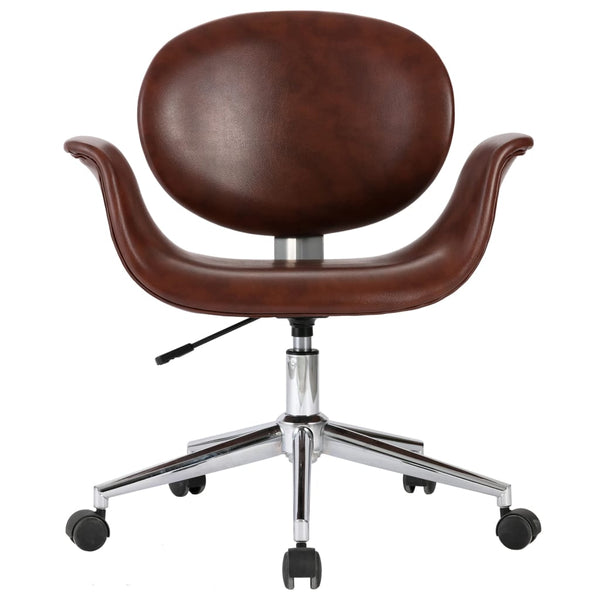 Swivel Dining Chair Brown Faux Leather Dining Chairs